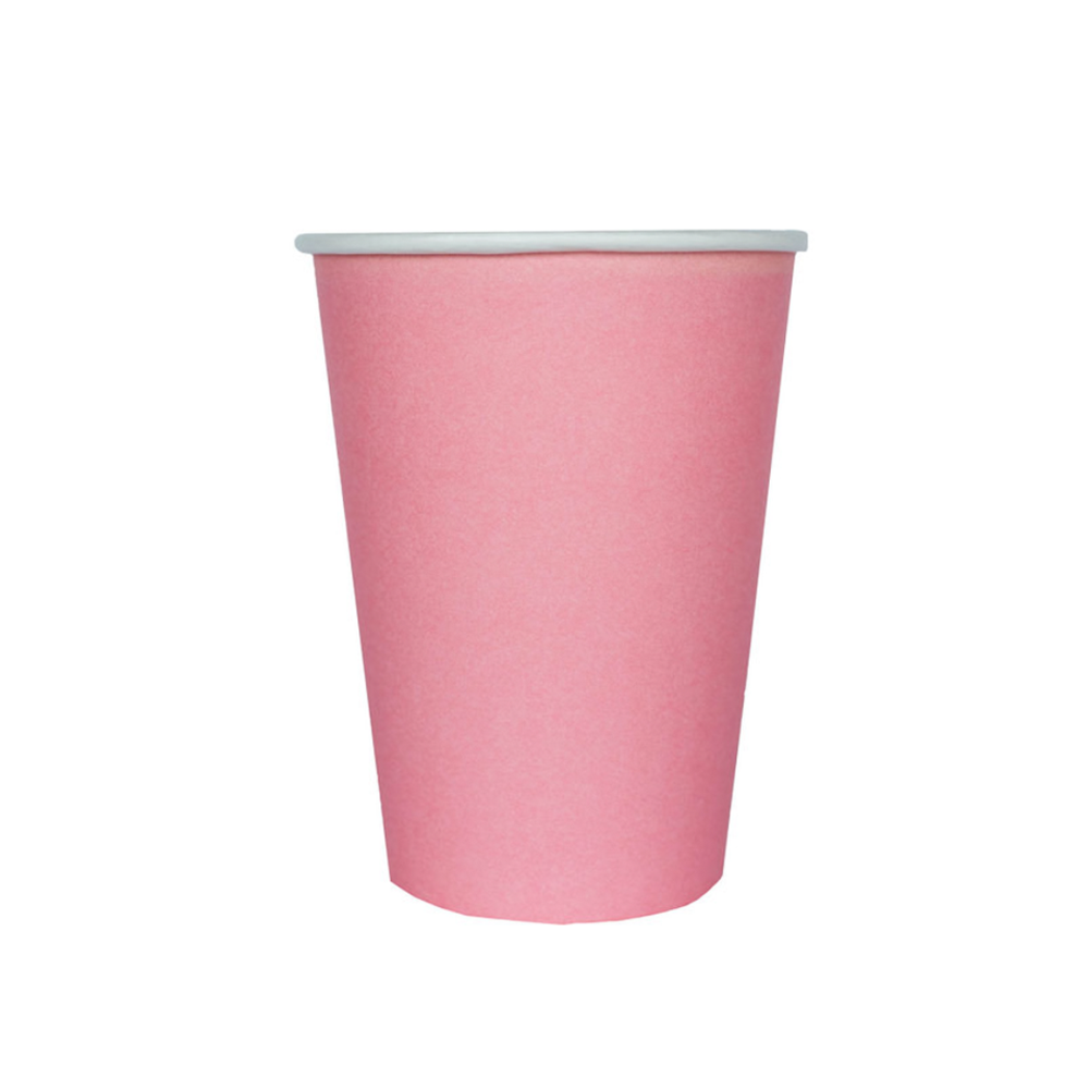 Shades 12 oz paper cup in solid amaranth pink, available in Toronto and shipping across Canada.