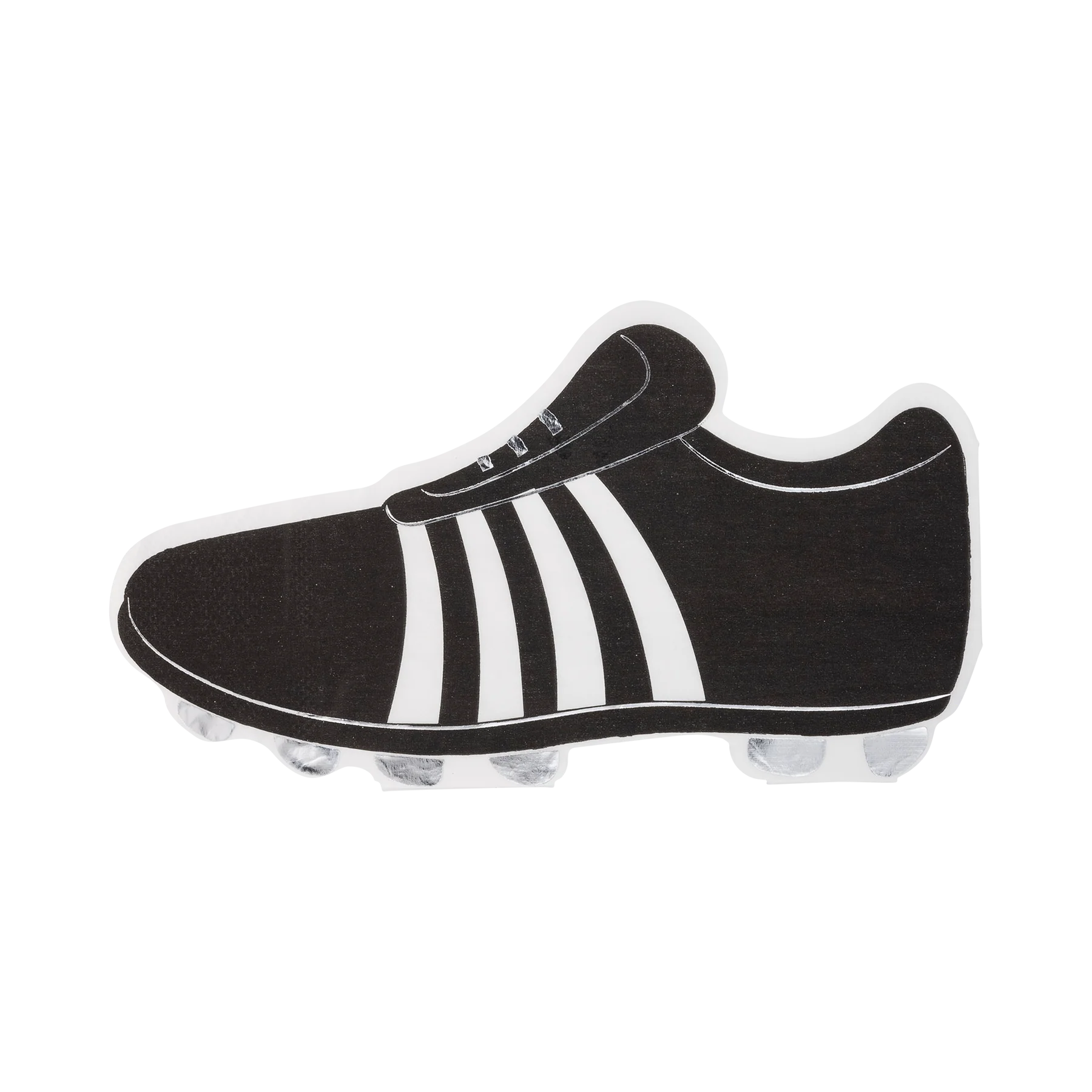 black and white soccer cleat shoes napkins 