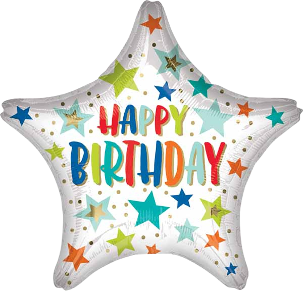 STAR HAPPY BIRTHDAY FOIL BALLOON