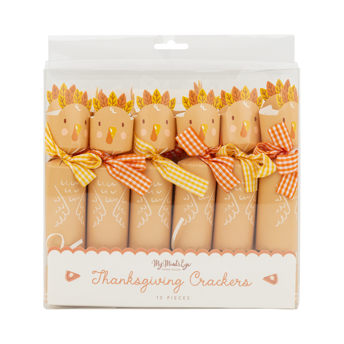 Set of 12 turkey Thanksgiving party crackers
