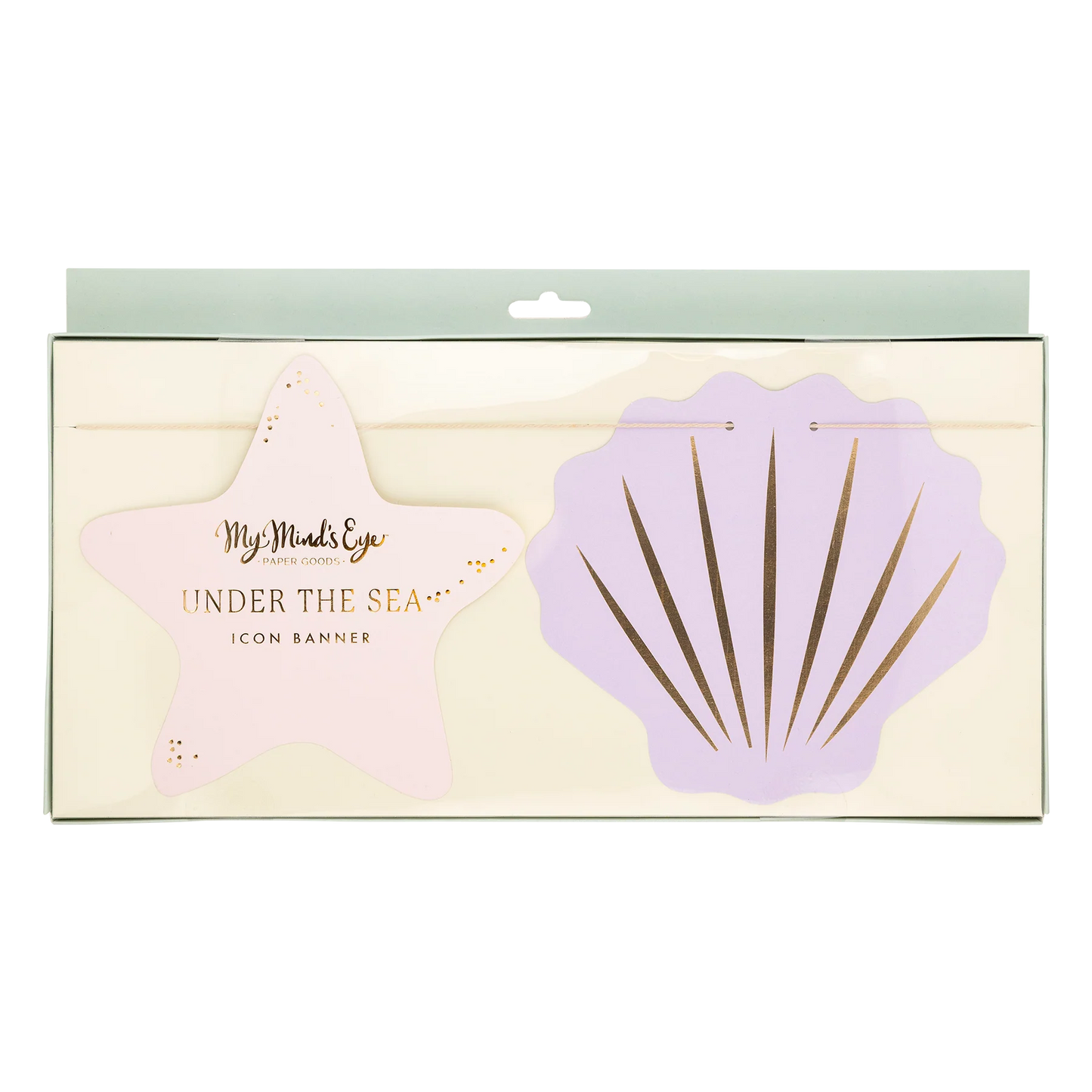 under the sea jumbo hanging banner - seashells, seaweed and colourful wreath