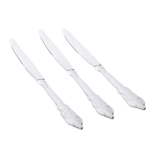 venetian style reusable silver knives - luxe party pack of 20 pieces