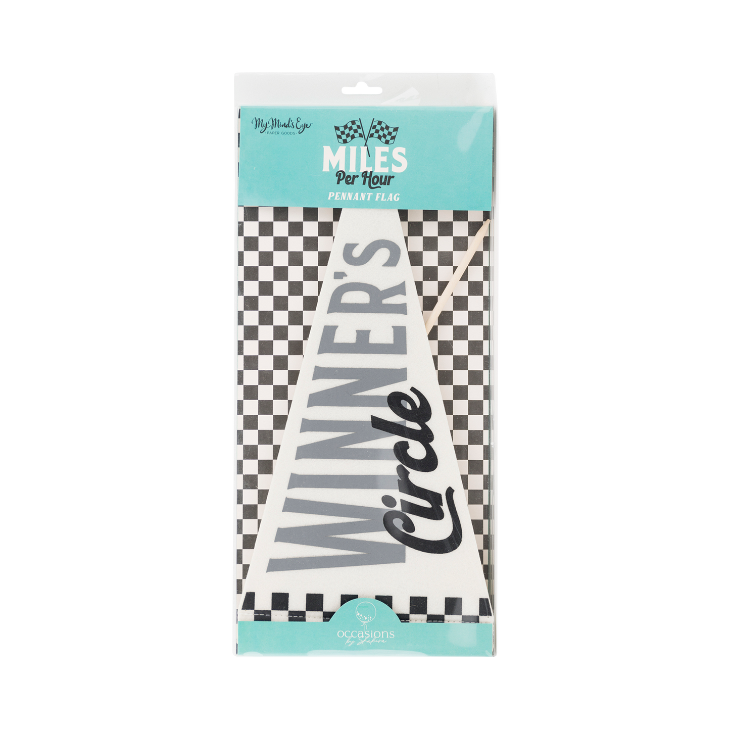 Winner’s Circle racing felt pennant in retail packaging