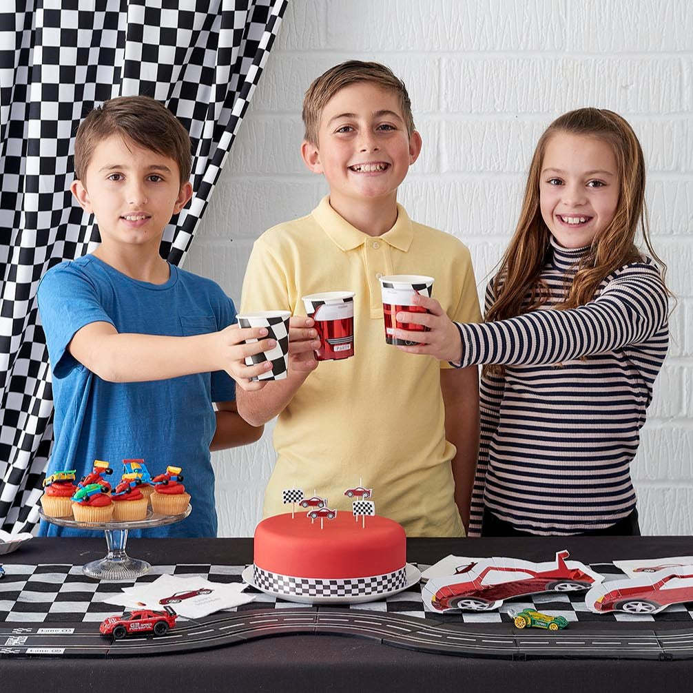 BLACK & WHITE CHECK TABLE RUNNER