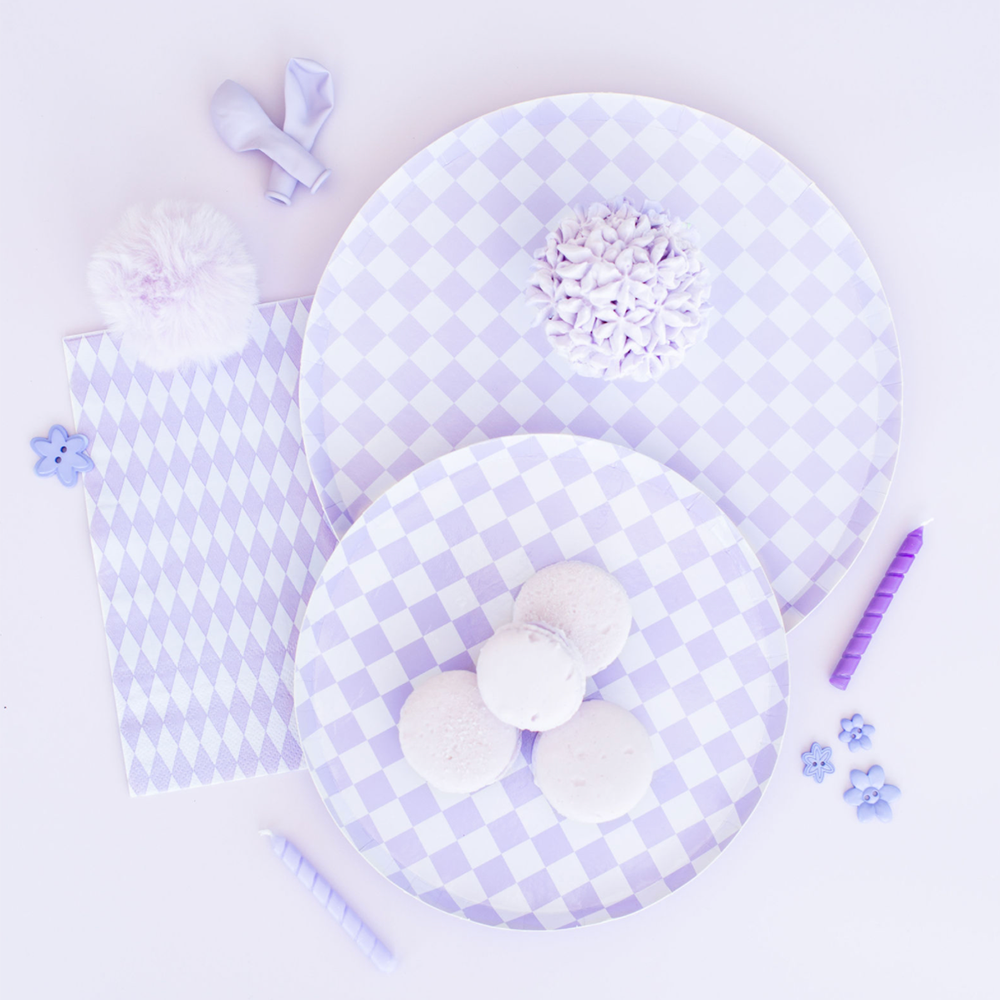 check it purple posse dessert plates