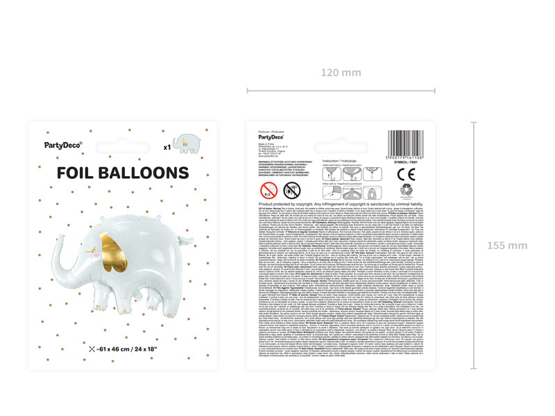 blushing elephant foil balloon