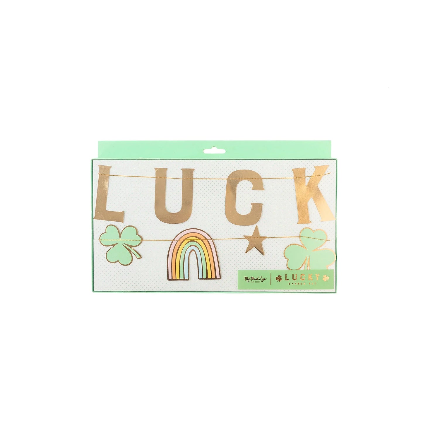 rainbow, clover, pot of gold & feeling lucky paper garland