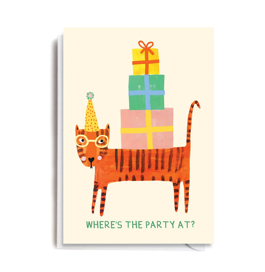 PARTY CAT GREETING CARD