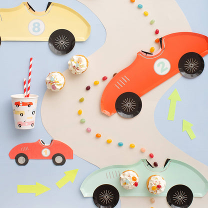 race car themed party ware for kids