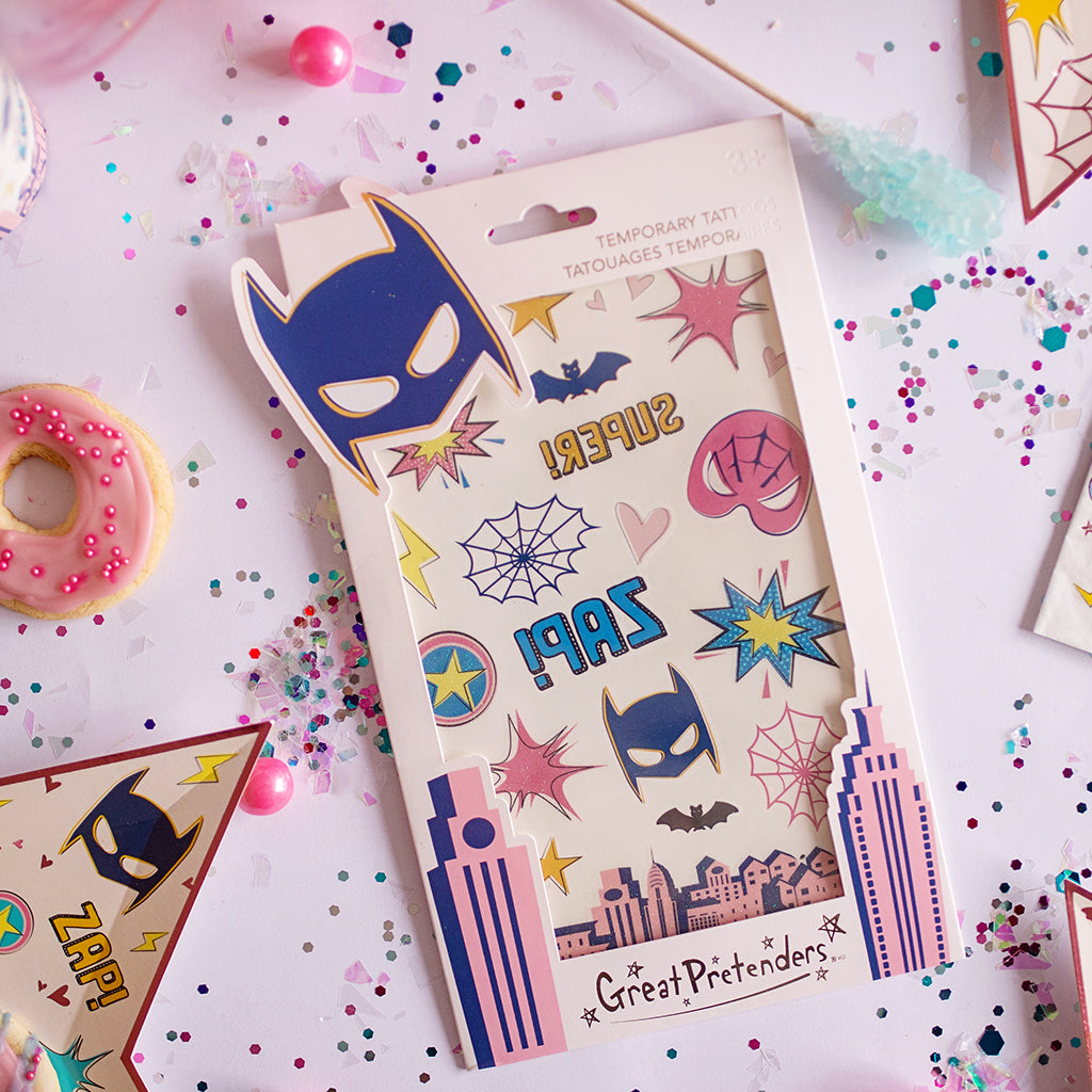 superhero themed temporary tattoos