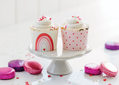 valentines cupcakes in baking cups
