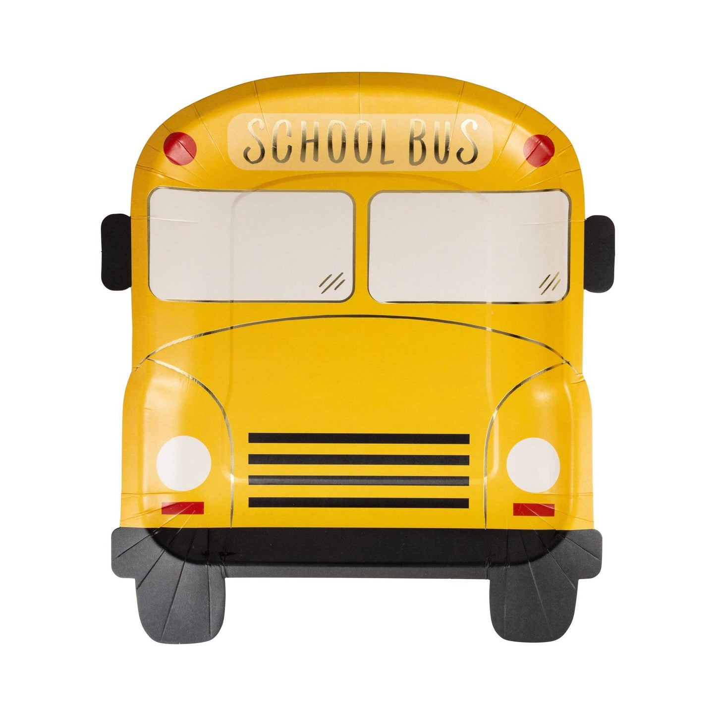 SCHOOL BUS SHAPED PAPER PLATES