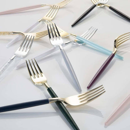 MINT & GREEN REUSABLE CUTLERY SET | 16 FORKS, 8 SPOONS, 8 KNIVES