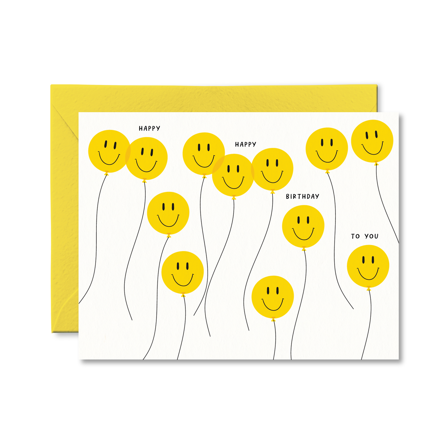 HAPPY BIRTHDAY SMILEY BALLOONS CARD