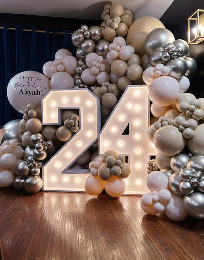 MARQUEE NUMBERS + BALLOON GARLAND