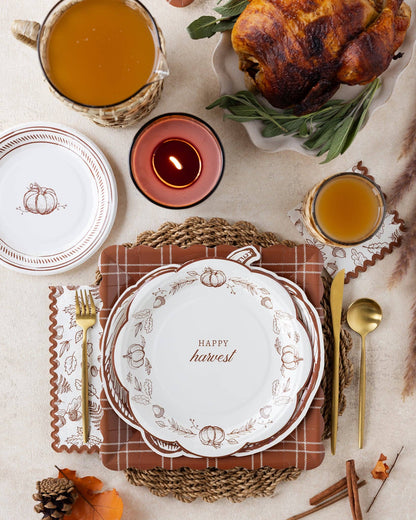 PUMPKIN LINE ART DESSERT PLATES