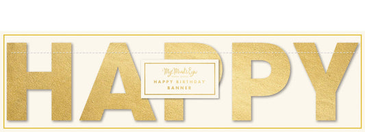 GOLD HAPPY BIRTHDAY BANNER