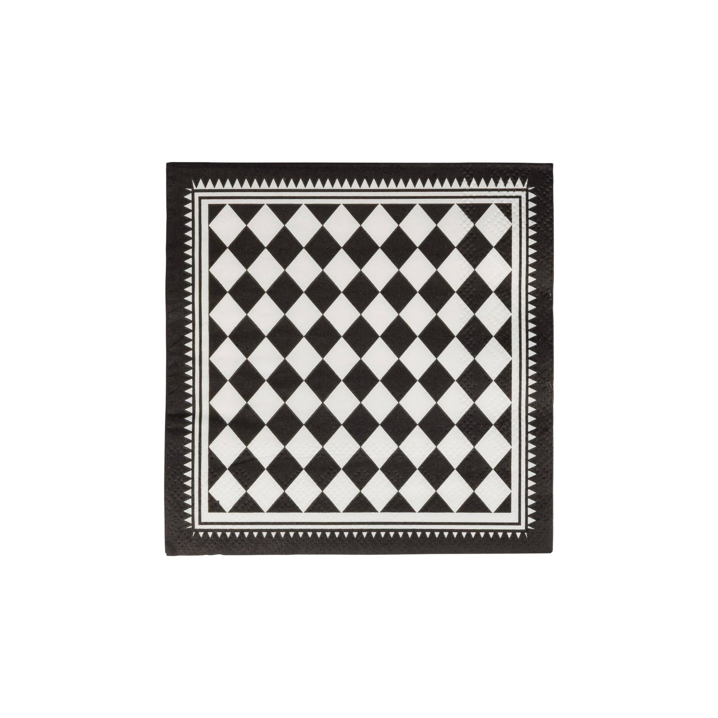 BLACK CHECKERS COCKTAIL NAPKINS