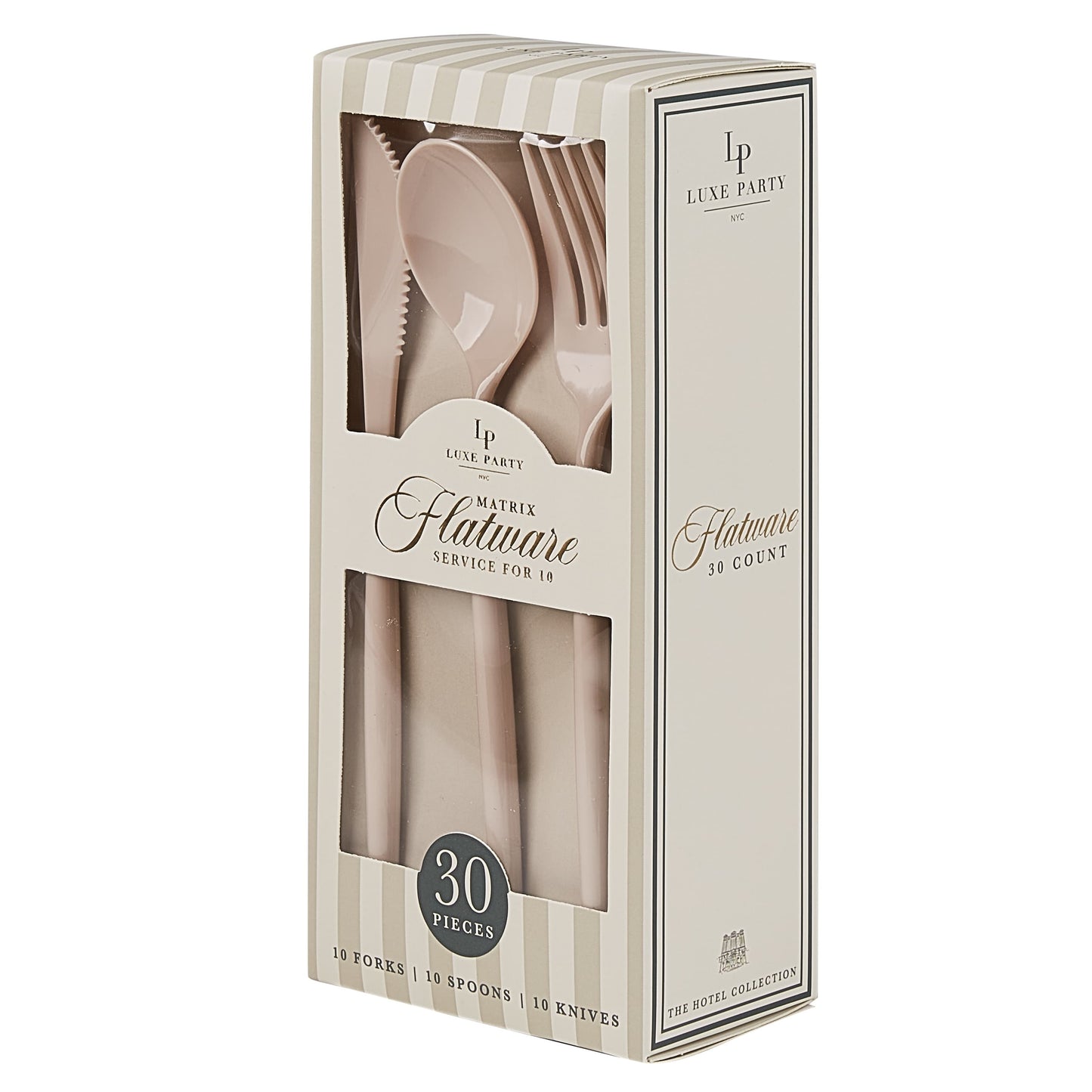 LINEN REUSABLE CUTLERY SET | 30 PIECES