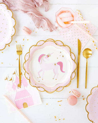 PINK UNICORN RUFFLE EDGE PLATES