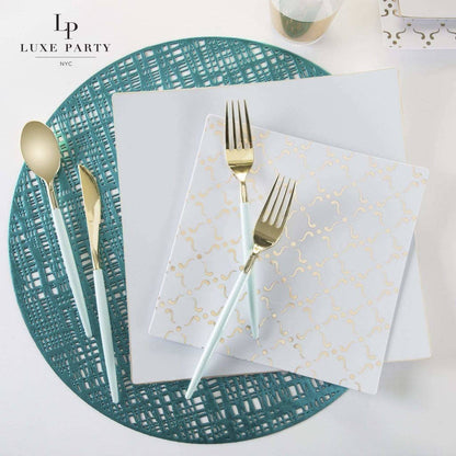 MINT & GREEN REUSABLE CUTLERY SET | 16 FORKS, 8 SPOONS, 8 KNIVES