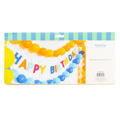 COLOURFUL HAPPY BIRTHDAY FELT BANNER