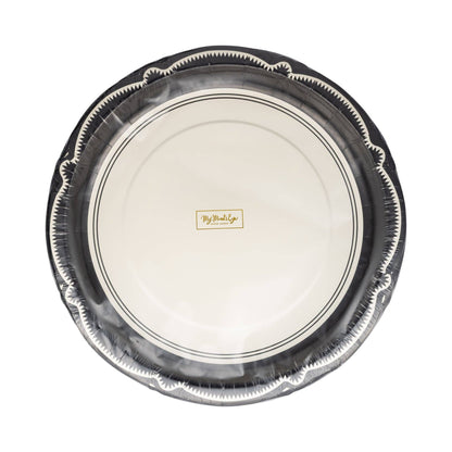 BLACK BRACKET EDGE PAPER PLATES