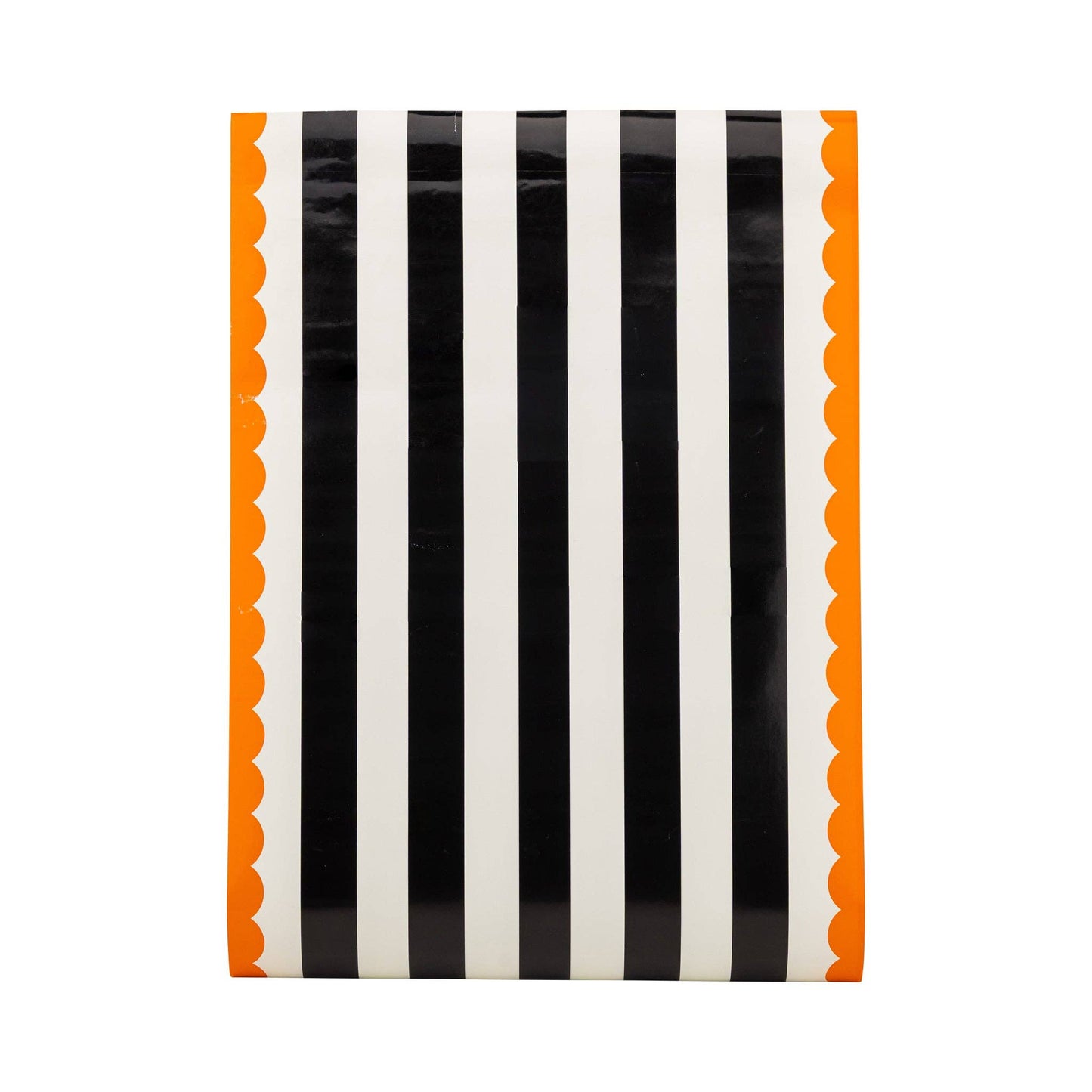 ORANGE AND BLACK STRIPED PAPER TABLE RUNNER