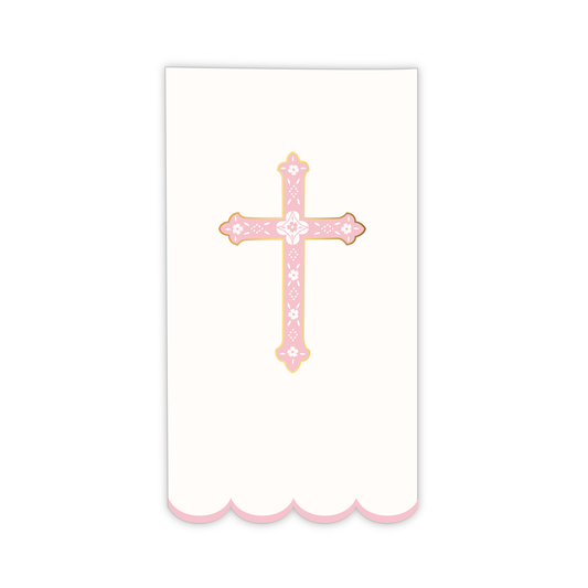 PETAL PINK CROSS GUEST TOWELS