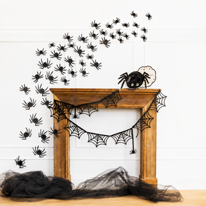 GLITTERED WALL SPIDER DECOR