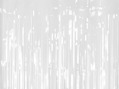 WHITE FRINGE CURTAIN BACKDROP 3 x 6.5 FT