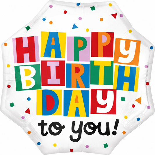 CONFETTI 'HAPPY BIRTHDAY TO YOU' FOIL BALLOON