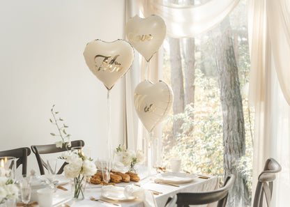 MR & MRS HEART FOIL BALLOONS
