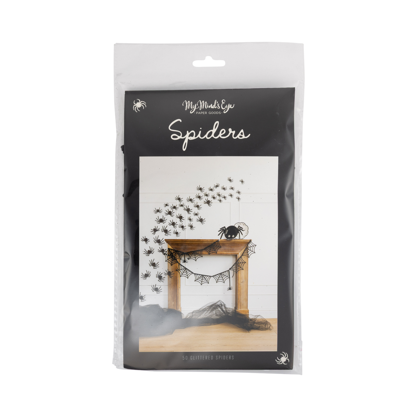 GLITTERED WALL SPIDER DECOR
