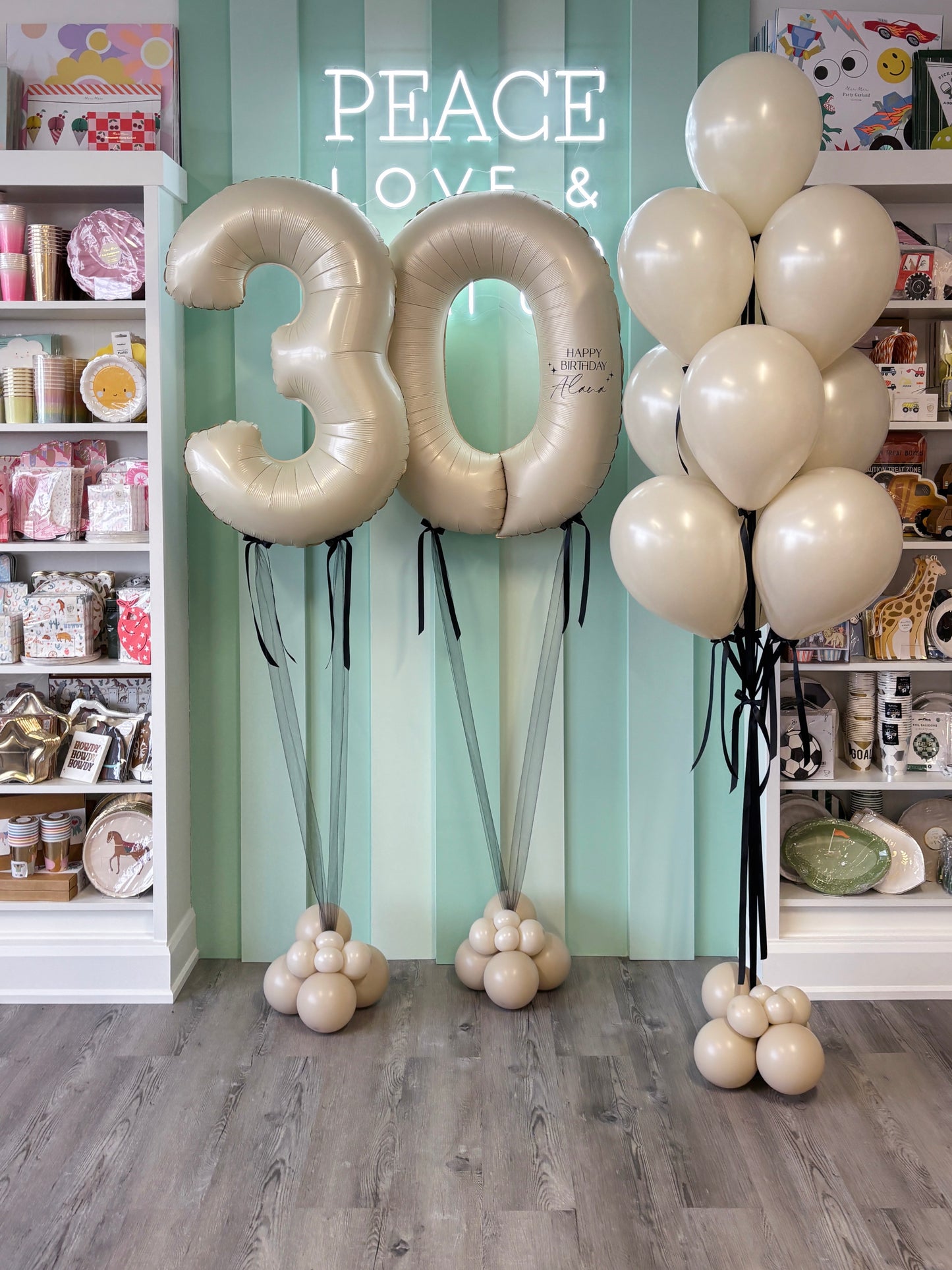 SATIN CREAM BIRTHDAY BALLOON SET ✨
