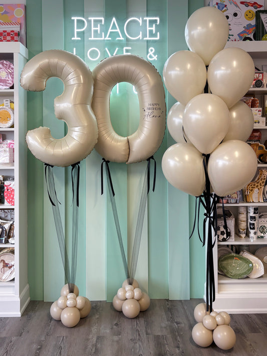 SATIN CREAM BIRTHDAY BALLOON SET ✨