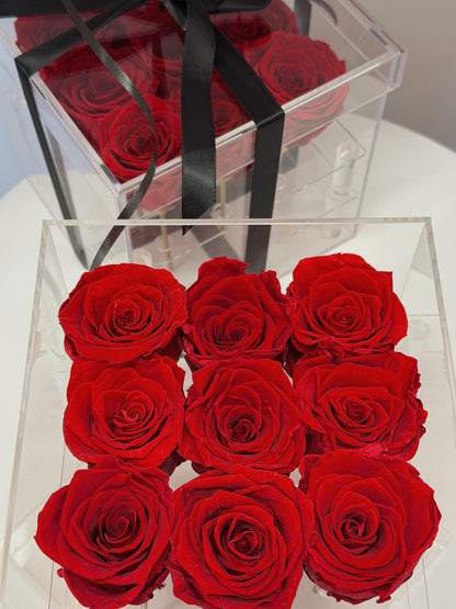 ACRYLIC ROSE BOX - RED