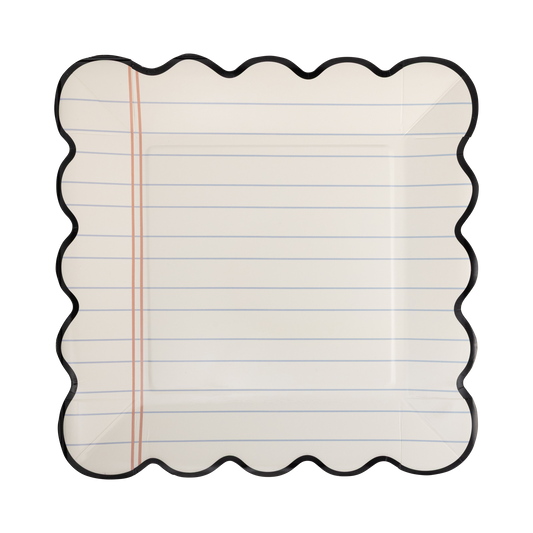 LINED PAPER SCALLOPED PLATES