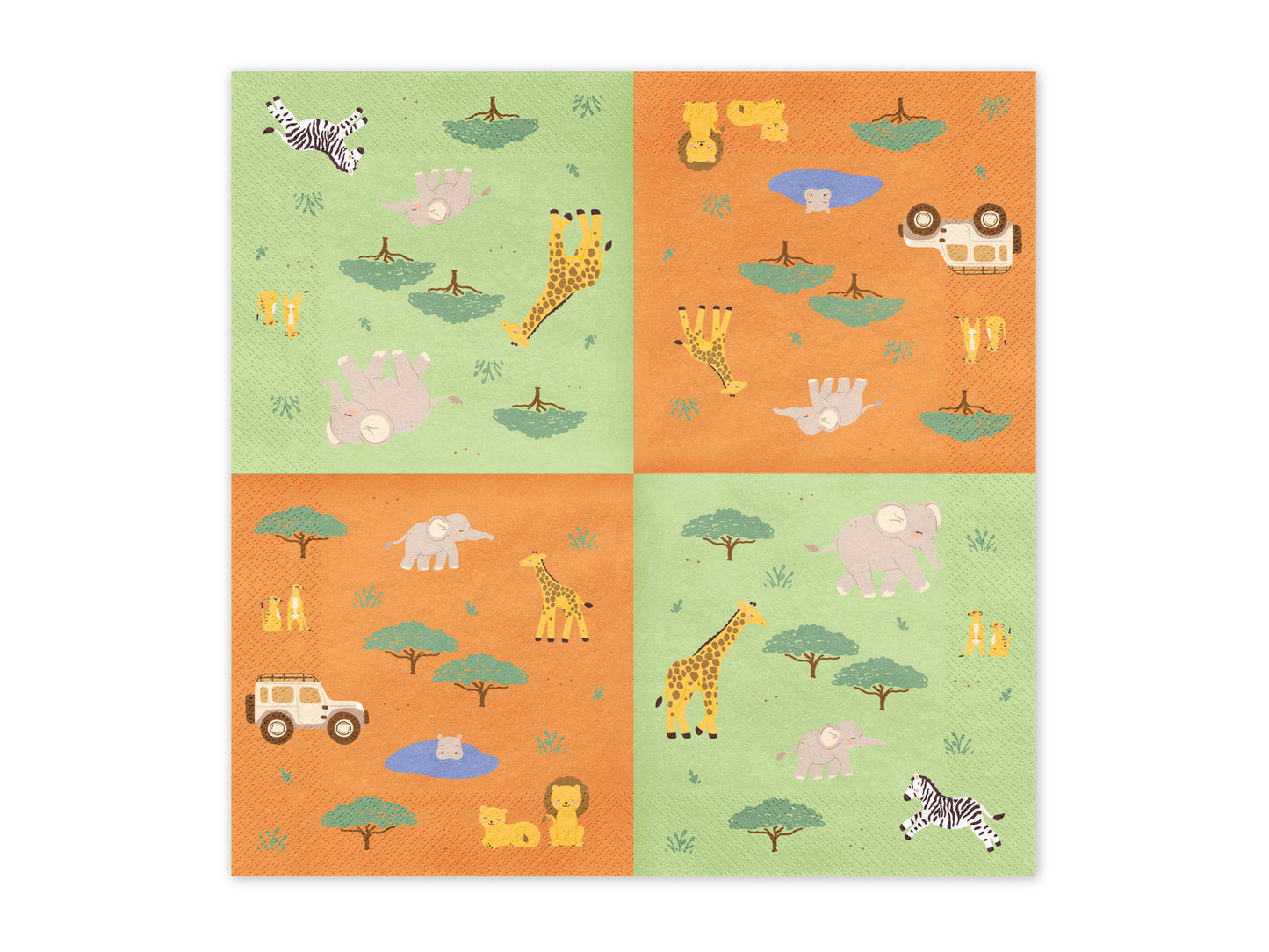 Safari themed party table with animal napkins and jungle tableware available at our Toronto party shop