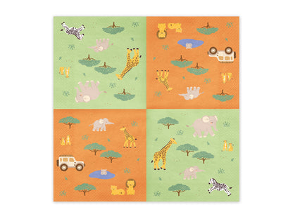 Safari themed party table with animal napkins and jungle tableware available at our Toronto party shop