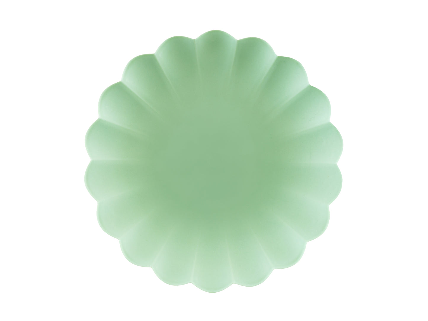 MINT GREEN REUSABLE SCALLOPED EDGE PLATES