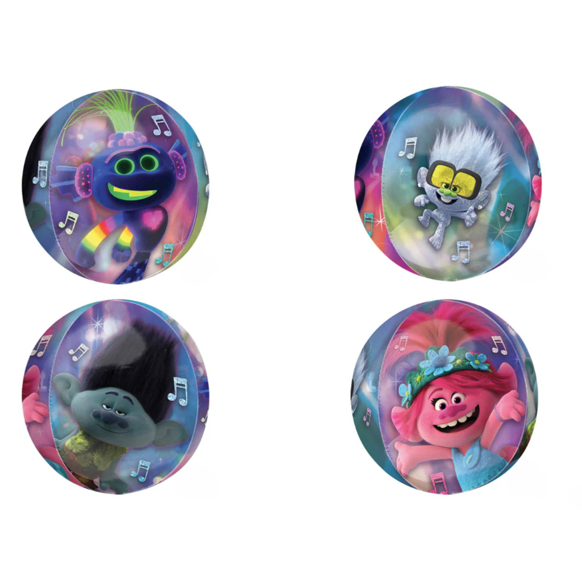 Trolls World Tour Movie Cake Toppers Kit – 14 Pieces Including 10 Figures, 2 Stickers, And Decorations