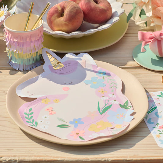 MEADOW UNICORNS SHAPED PLATE BY MERI MERI