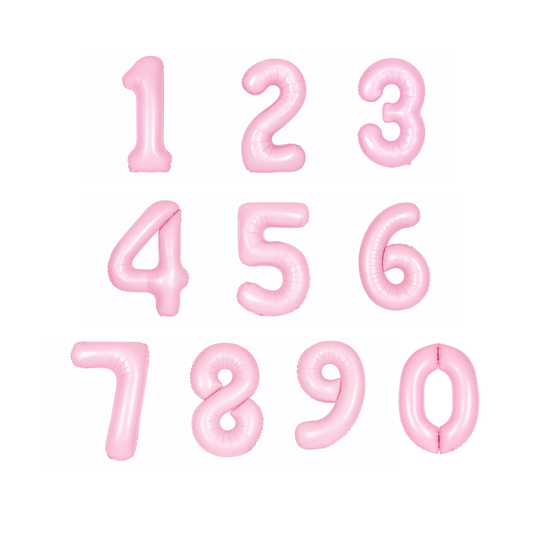 34" MATTE PINK FOIL NUMBERS