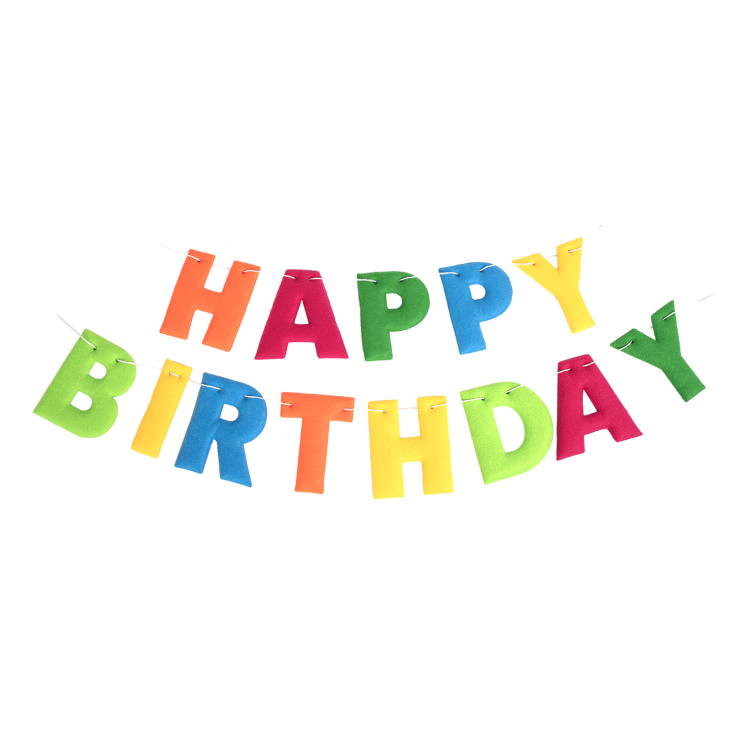 BIRGHT HAPPY BIRTHDAY PADDED FELT BANNER