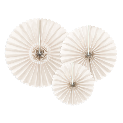 BEIGE PAPER PARTY FANS