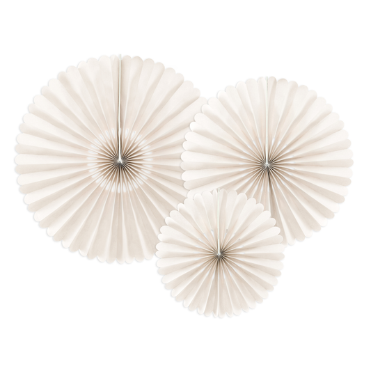 BEIGE PAPER PARTY FANS