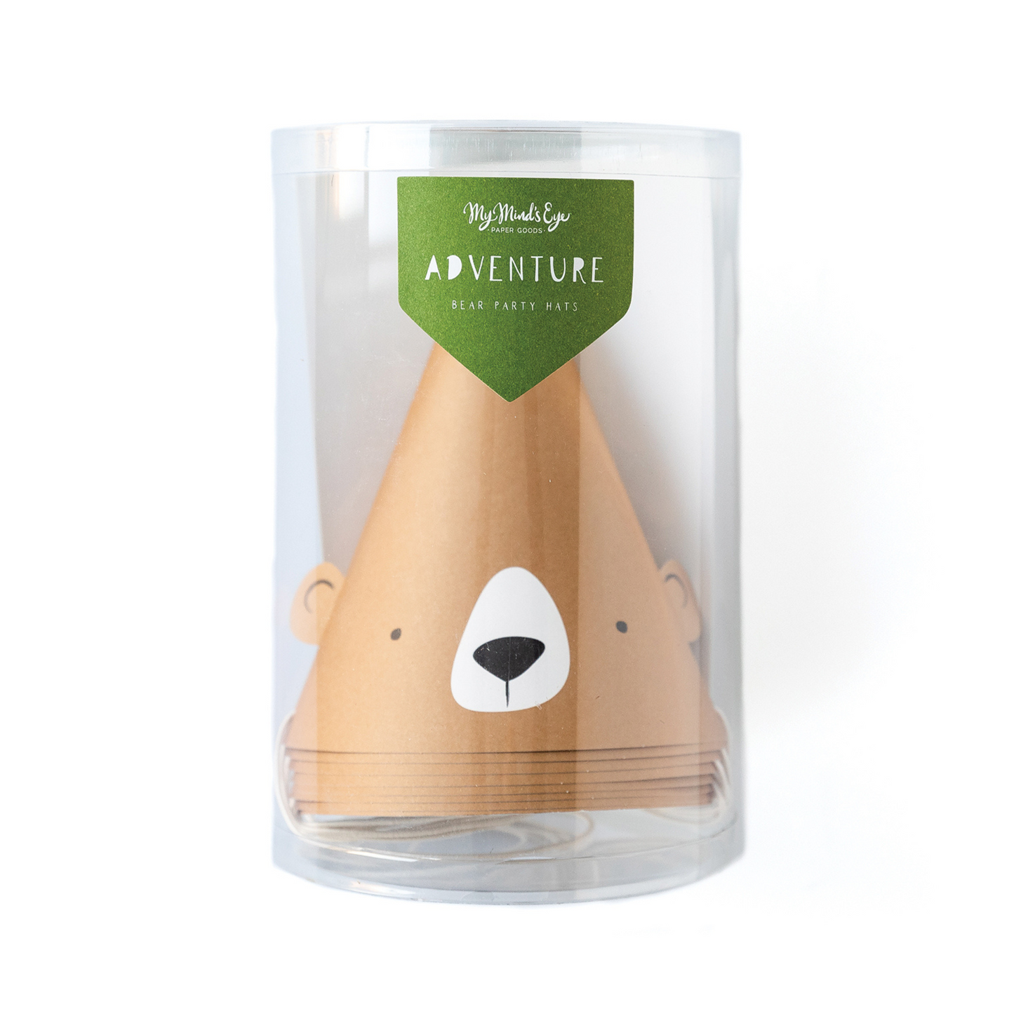 Packaged adventure bear party hats, perfect for themed kids’ celebrations in Toronto, shipping across Canada.