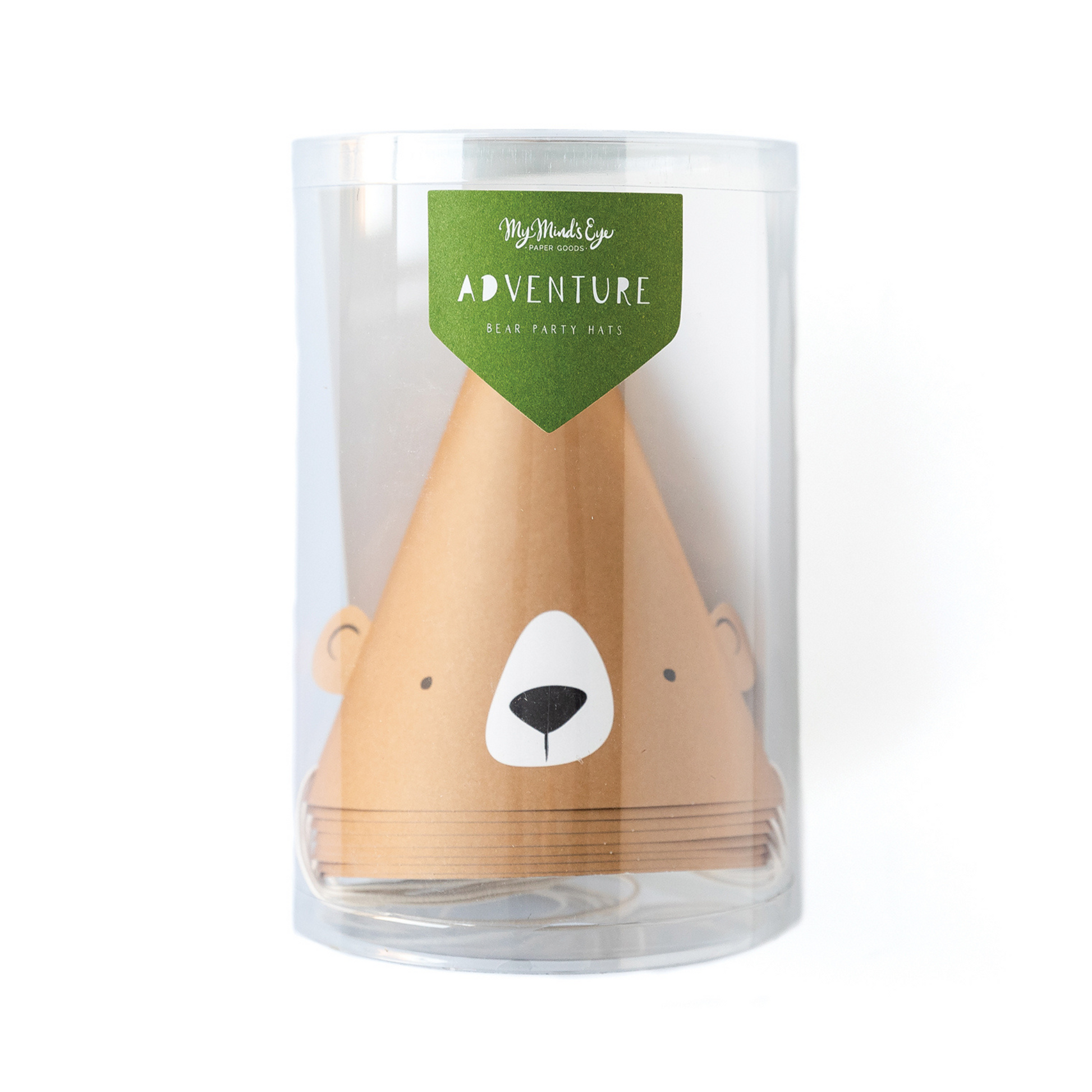 Packaged adventure bear party hats, perfect for themed kids’ celebrations in Toronto, shipping across Canada.