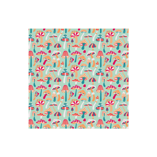 Alice large napkins with whimsical mushroom design, available in Toronto and shipping across Canada